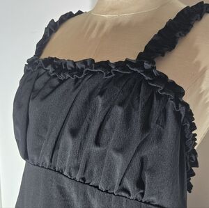 Black Ruffled High-Low Dress